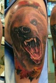 大熊大嘴巴彩色紋身圖案