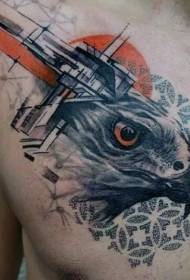 Chest Painted Eagle Head Tattoo Patroon