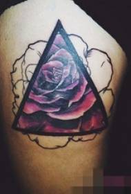 flickor ben målade växter geometriska element blomma tatuering bilder
