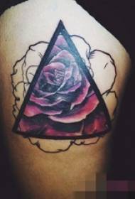 gambe di ragazze dipinte piante elementi geometrici fiori tatuaggio immagini