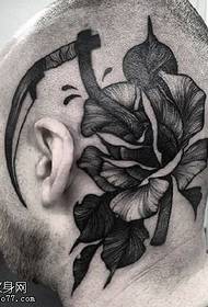 hlava květinový kosočtverec tetování vzor