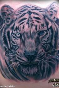 onheemlech schwaarz a wäiss Tiger Head Tattoo Muster