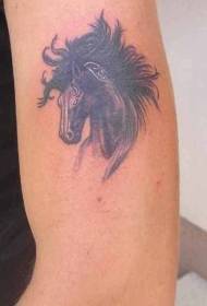 Horse Head Black Arm Tattoo Pattern
