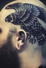 head shkollë e vjetër e zezë e madhe tatuazh shqiponjë model tatuazh