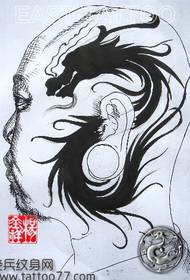 modello di tatuaggio drago classico totem testa alternativa