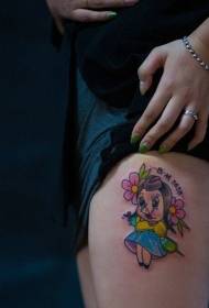 girls legs cute cartoon pig tattoo Pattern