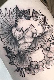 šlaunies seksualus Europos ir Amerikos paukščių tatuiruotės tatuiruotės modelis