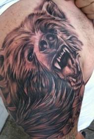 modello tatuaggio testa di orso ruggente braccio grande