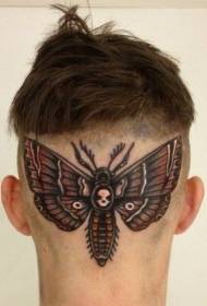 fej szín pillangó és a koponya tetoválás minta