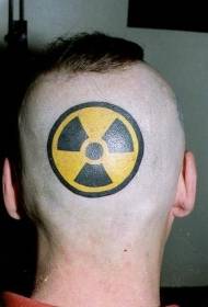 pää pyöristetty musta ja keltainen fani tatuointi malli