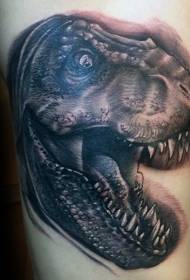 model i tatuazhit të kokës së zezë të dinosaurit të zi