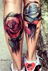noha barva růže tetování vzor