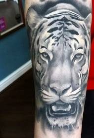 braccio tatuaggio nero grigio tigre testa tatuaggio