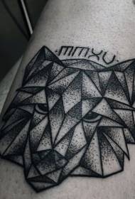 punkt Thorn stil svart varg huvud brev tatuering mönster