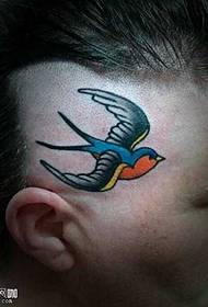 testa piccola rondine tatuaggio