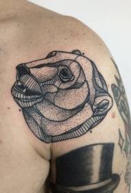 spalla tatuaggio nero grigio punto spina modello personalità tatuaggio