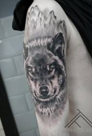 Serralada de tinta de braç gran i patró de cap de llop malvat