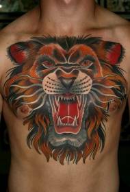 Këscht al Schoul gemoolt Tiger Kapp Tattoo Muster