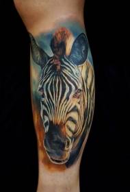 ng'ombe wokongola zooneka mtundu zebra mutu tattoo dongosolo