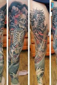 Tattoo leg male leg rowing tattoo larawan