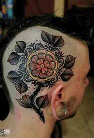 hode blomst tatovering mønster