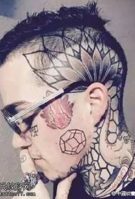 Padrão de tatuagem de estilo europeu cabeça moda baunilha