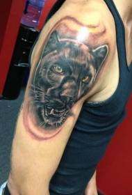 sirah panther hideung pola panangan tattoo anu gedé