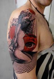model de tatuaj cu ochi de culoare braț mare și model de tatuaj pentru ochiul femeii