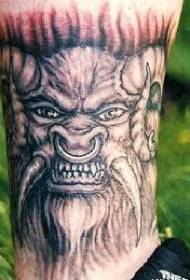 kráva hlava démon tetování vzor