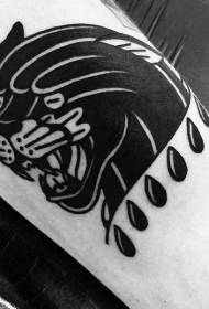 чорний пантера голова старої школи татуювання візерунок