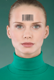 Disinn tatwaġġ barcode forehead