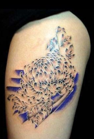 coesau benywaidd tatŵ chrysanthemum hynod braf