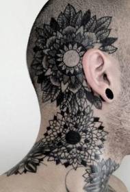 kop Hindoe styl swart van Gogh tatoeëer patroon