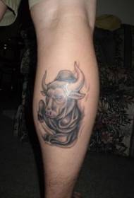 calf cow head tattoo pattern