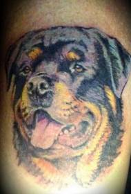 super realističan uzorak tetovaže glave Rottweiler