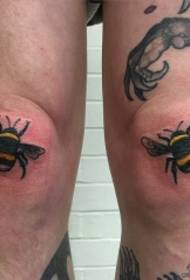 jalka polvi mehiläinen pieni tuore tatuointi malli