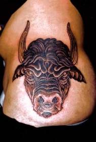 Anger Bull Head Tattoo Patroon
