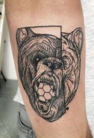 linea nera di tatuu di tatuu di bear bear