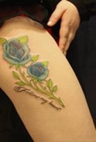 arte rosa gamba Tattoo