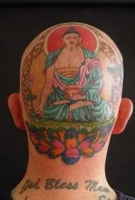 musoro wechirume wakavezwa Buddha chifananidzo ne lotus tattoo pini