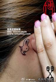 სილამაზის ყურის cute კურდღლის tattoo ნიმუში