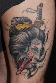 dath daite gealánach briste tattoo tattoo geisha