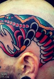 galvos gyvatės tatuiruotės modelis