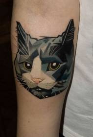 arm färg katt huvud tatuering mönster