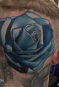 Kopf blaue Rose Tattoo-Muster