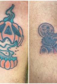 Halloween tattoo patroan jongens skonken op kleurde Halloween tattoo ôfbyldings