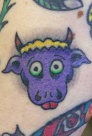 Purple Bull Head Tattoo Patroon