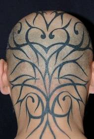 Pään tatuointikuvio: Head Totem Vine Tattoo Pattern