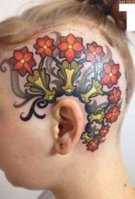Kopf Farbe schöne Blume Tattoo Muster