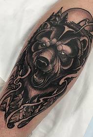 calf realistic bear Avatar tattoo pattern